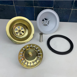 Unlacquered Brass Kitchen Sink Strainer with Drain Cover & Basket