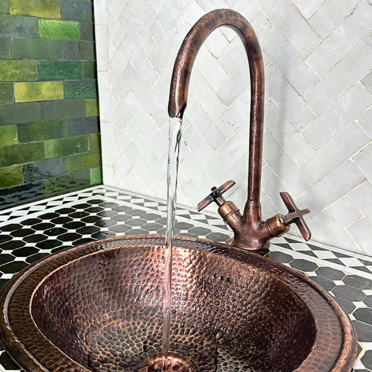 Copper Gooseneck Vanity Faucet