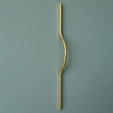 Unlacquered Brass Curved Cabinet Handle