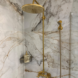 Unlaqcuered Brass Exposed Pipe Shower System