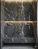 Unlacquered Brass Shower Set