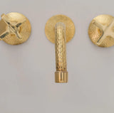 Unlacquered Brass 3-Hole Wall-Mount Bathtub Faucet