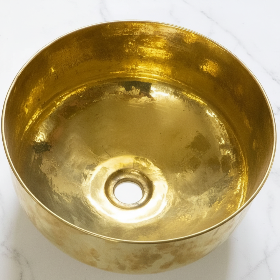 Polished Brass Round Vessel