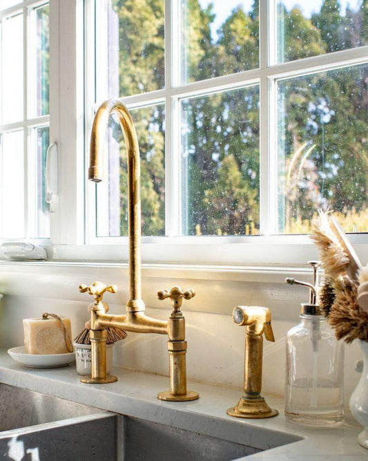 Antique Unlacquered Brass Faucet