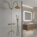 Modern shower head with handheld and tub faucet