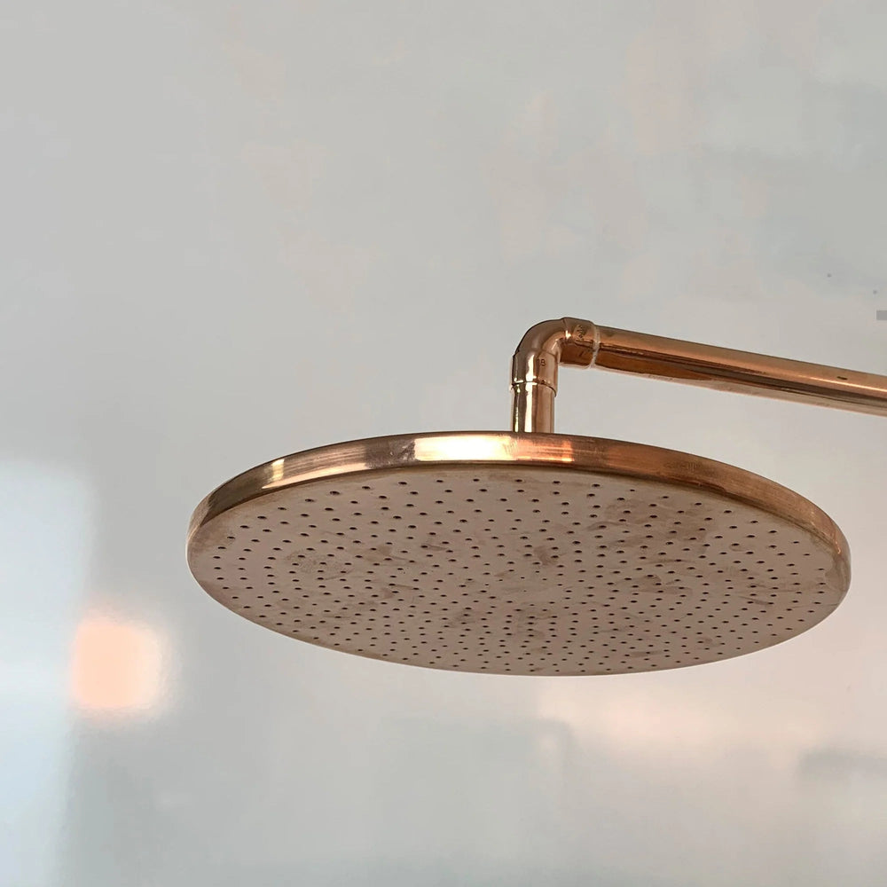 Copper Outdoor Shower, Natural Copper Rain Showerhead - shower heads AzulSouk