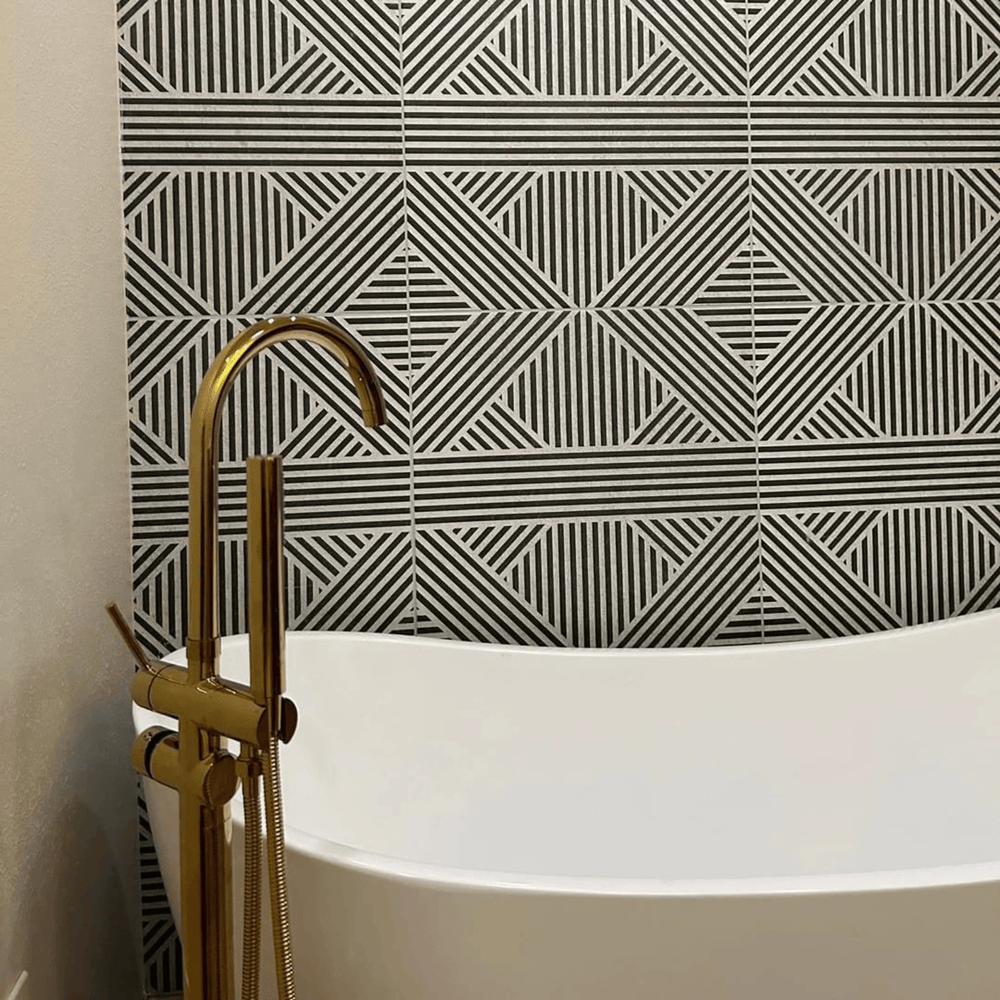 Elegant Floor Mounted Freestanding Tub Filler with HandHeld - shower system AzulSouk