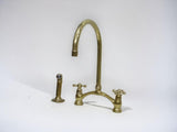 Unlacquered Brass V Style Kitchen Faucet