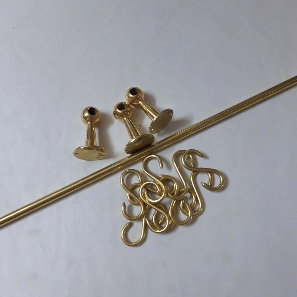 Unlacquered Brass Pot Rack - Hooks & Hangers AzulSouk