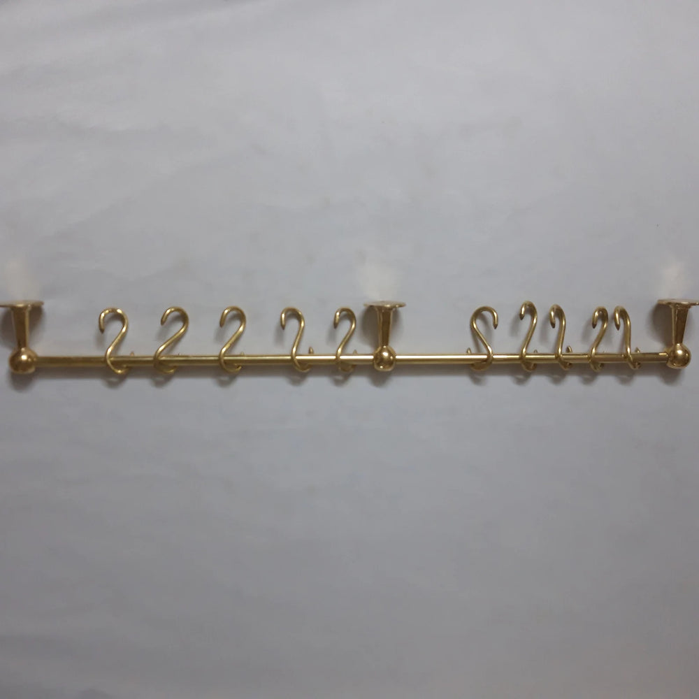 Unlacquered Brass Pot Rack - Hooks & Hangers AzulSouk