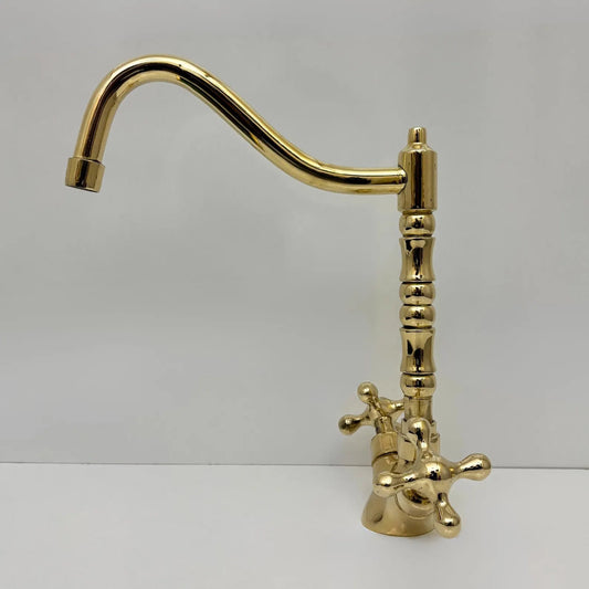 Unlacquered Brass Single Hole Faucet - kitchen faucet AzulSouk