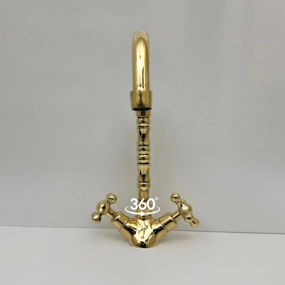 Unlacquered Brass Single Hole Faucet - kitchen faucet AzulSouk