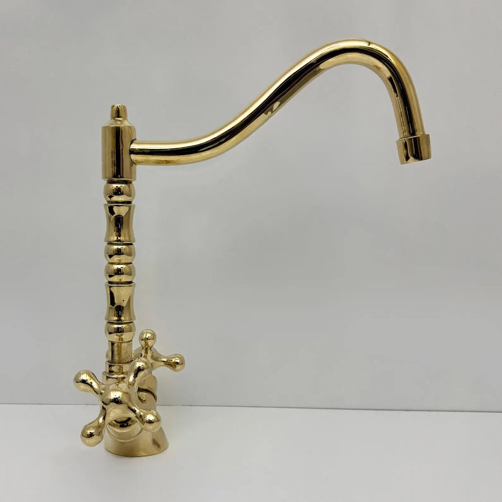 Unlacquered Brass Single Hole Faucet - kitchen faucet AzulSouk