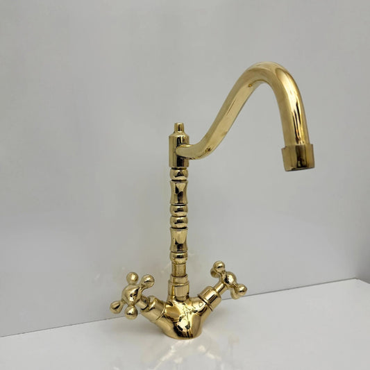 Unlacquered Brass Single Hole Faucet - kitchen faucet AzulSouk