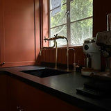 Kitchen Faucet, long reach unlacquered brass faucet