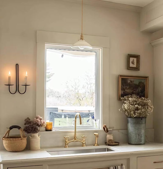 Unlacquered Brass Arc Bridge Kitchen Faucet