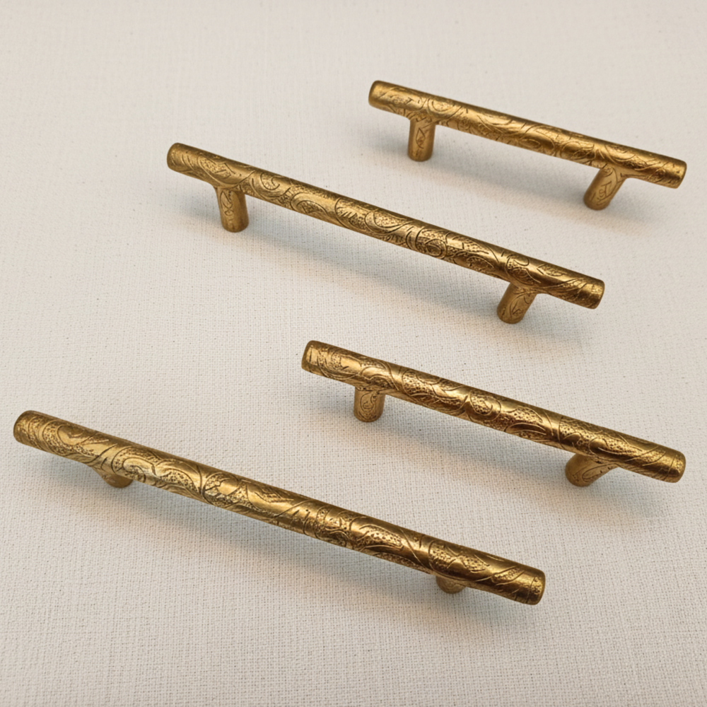 solid brass cabinet pulls etched brass handles
