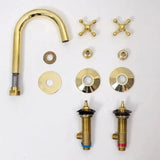 Unlacquered Brass 3 Hole Bathroom Faucet - bathroom faucet AzulSouk