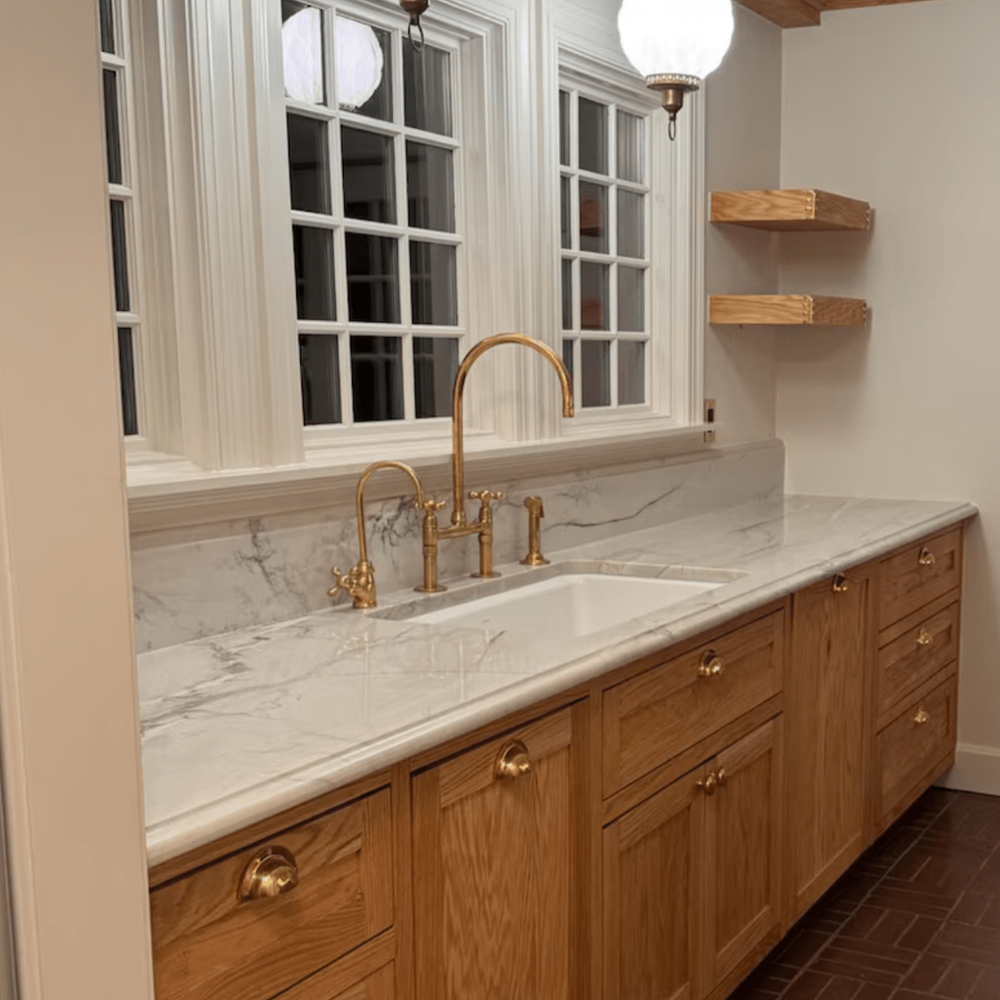 Unlacquered Brass Kitchen 8" Bridge Faucet Set - bridge faucet AzulSouk