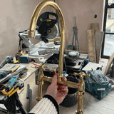 Unlacquered Brass Kitchen 8" Bridge Faucet Set - bridge faucet AzulSouk