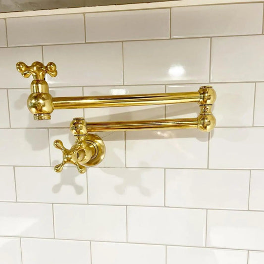 Unlacquered Brass Pot Filler - kitchen faucet AzulSouk