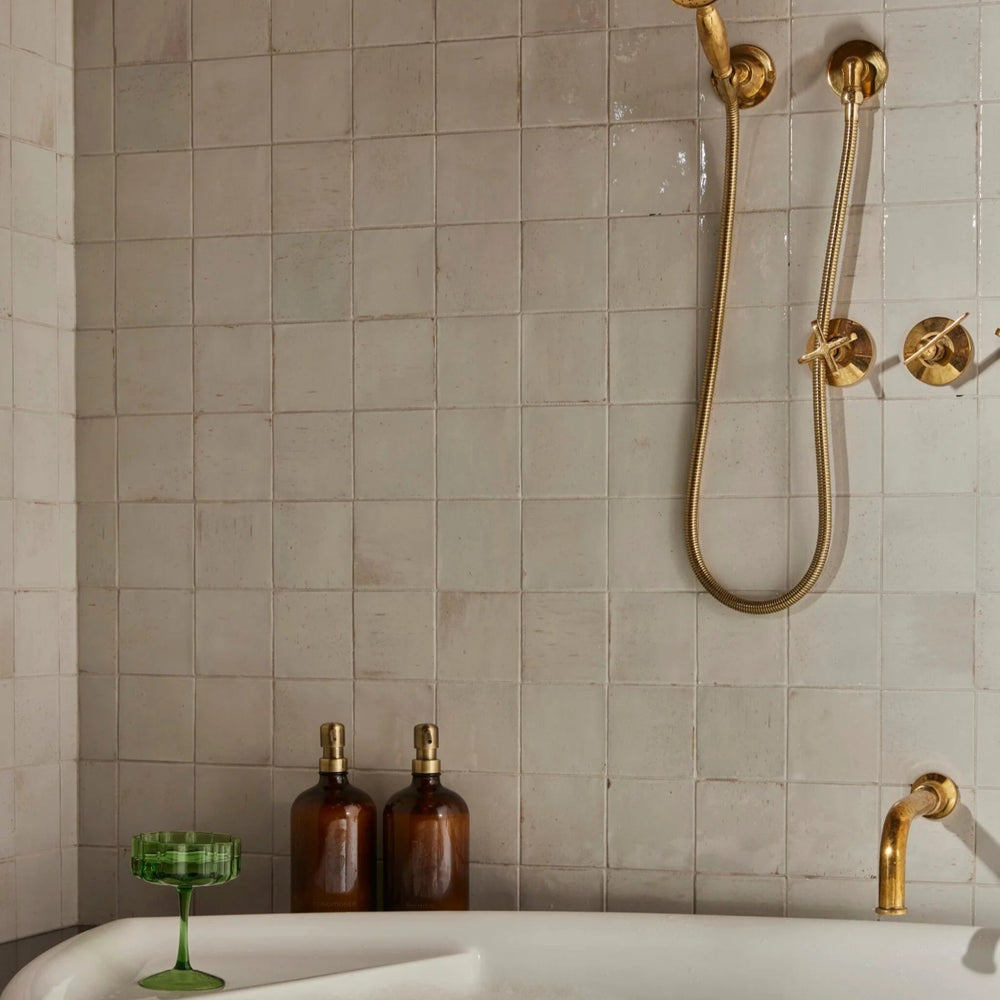unlacquered brass tub filler shower