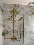Unlacquered brass shower system, Exposed Pipe Shower System - shower system AzulSouk