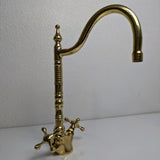 unlacquered brass vanity sink faucet