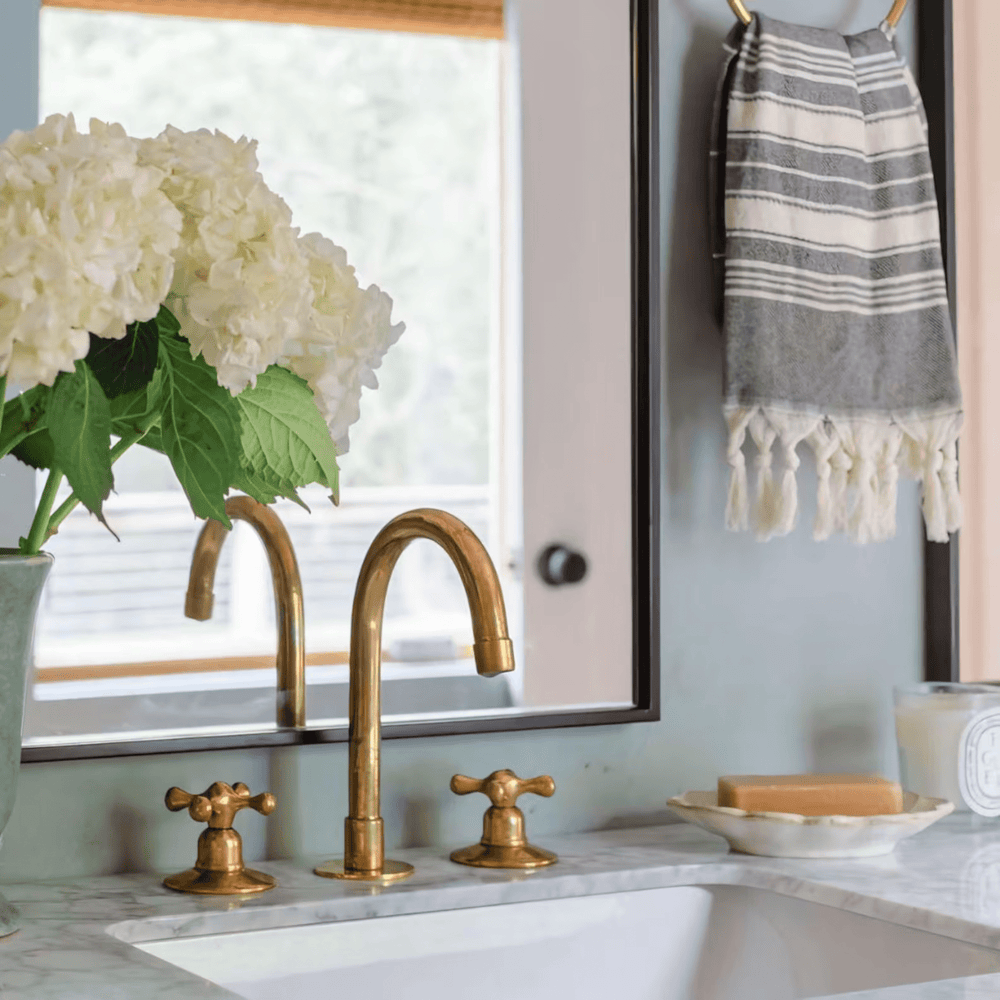 Unlacquered Brass Vanity 3 Holes Faucet - bathroom faucet AzulSouk