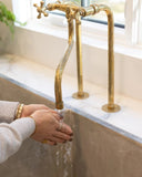 Unlacquered Solid Brass Bridge Faucet - bridge faucet AzulSouk