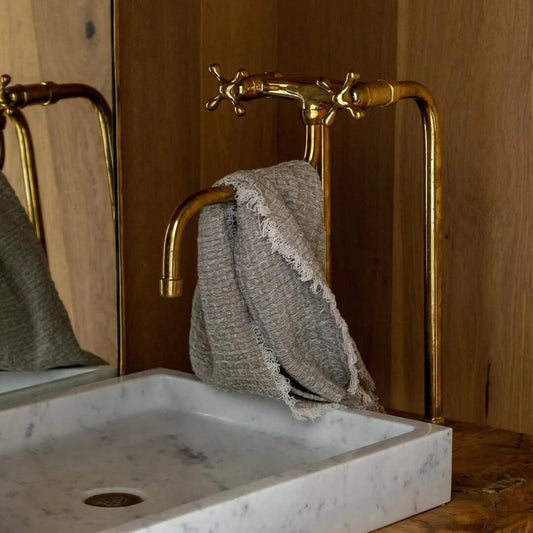 Unlacquered Solid Brass Bridge Faucet - bridge faucet AzulSouk