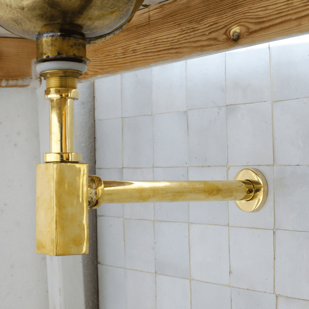 Unlacquered Solid Brass P Trap - drains and hardware AzulSouk
