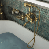 Unlacquered Solid Brass Telephone Tub Filler - shower system AzulSouk