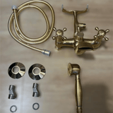 Unlacquered Solid Brass Telephone Tub Filler - shower system AzulSouk