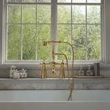 Unlacquered Solid Brass Telephone Tub Filler - shower system AzulSouk