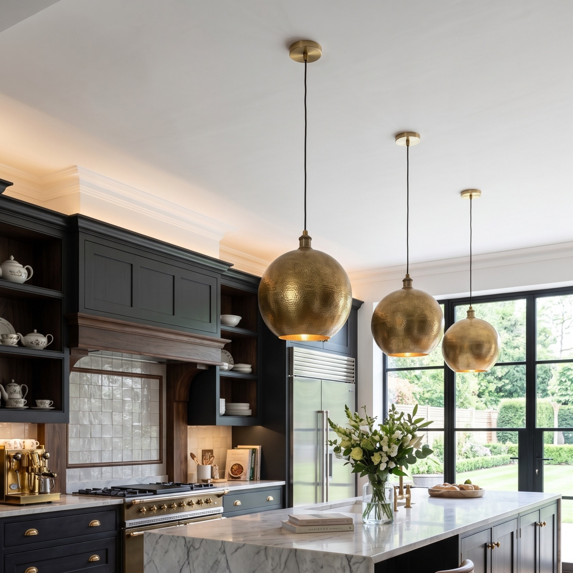 Brass Pendant Lights for island kitchen
