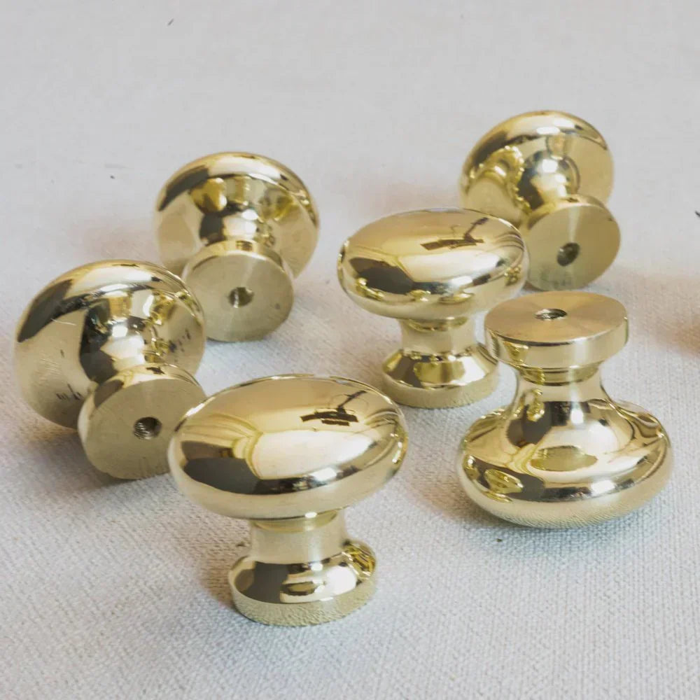Polished brass cabinet knobs for kitchen by Azulsouk