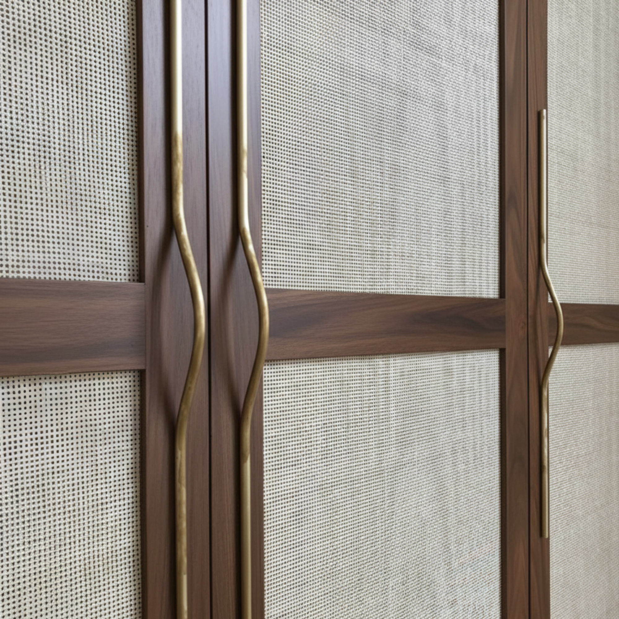 Unlacquered Brass Curved Cabinet Handle