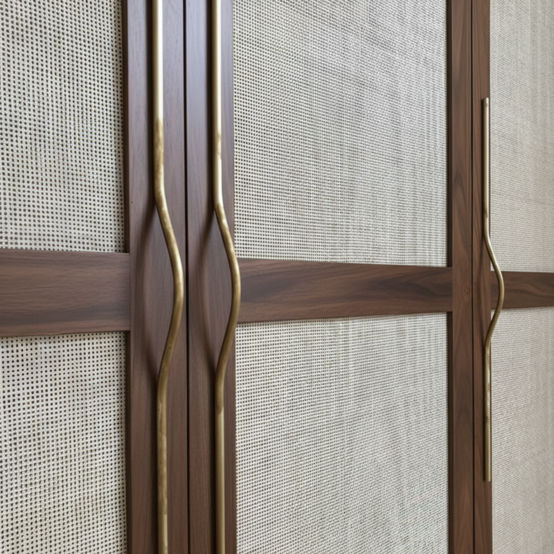 Unlacquered Brass Curved Cabinet Handle-zoom-