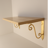 Set of unlacquered Brass Shelf Brackets