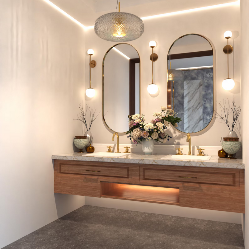 Unlacquered Solid Brass Bathroom Vanity Faucet-zoom-