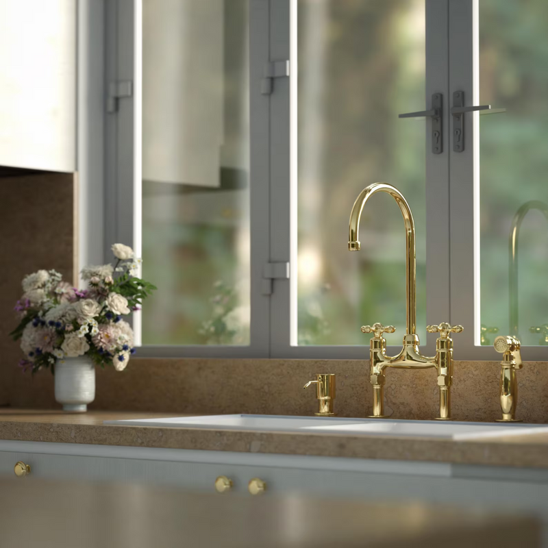 Unlacquered Solid Brass Kitchen Faucet-zoom-