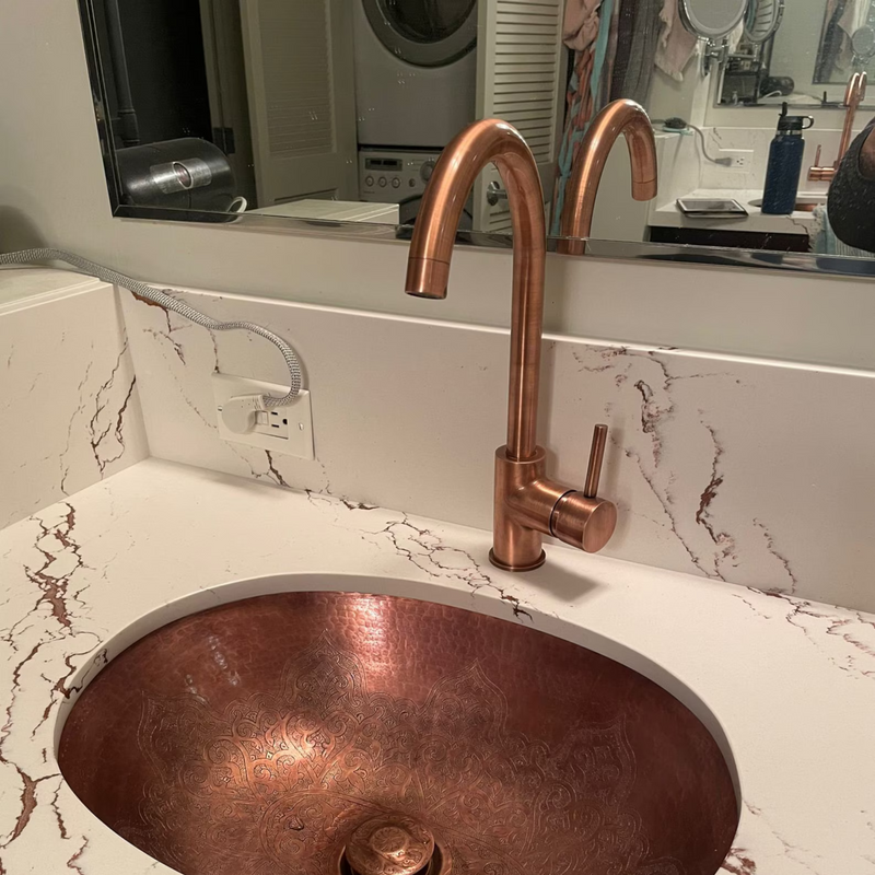 Copper Single Hole Kitchen Faucet-zoom-
