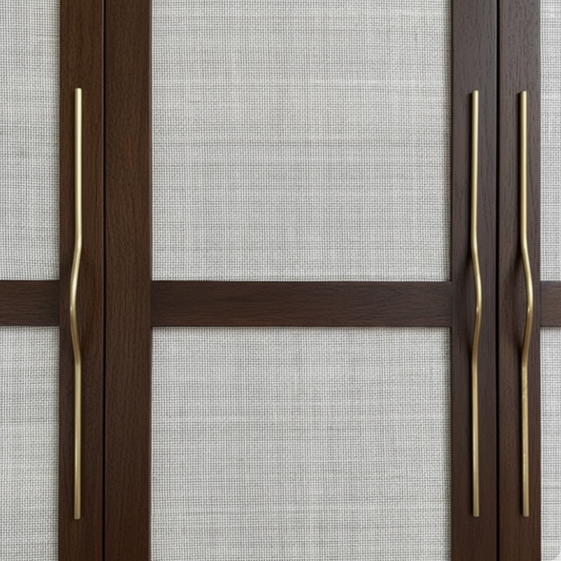 Unlacquered Brass Curved Cabinet Handle-zoom-