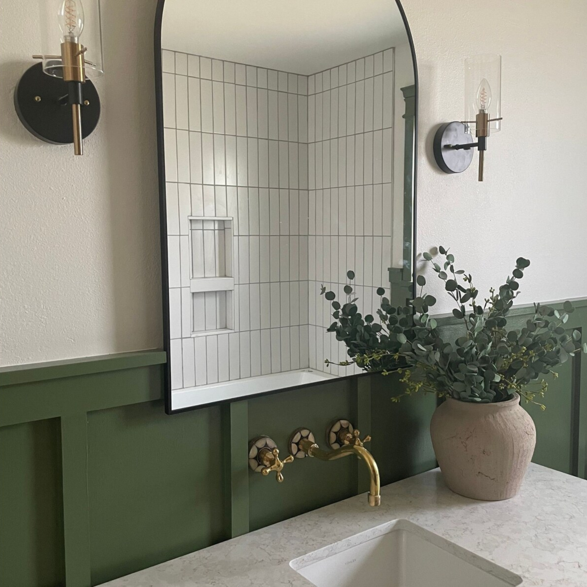 Decorated Wall Mounted Faucet – Unlacquered Brass with Resin - bathroom faucet AzulSouk