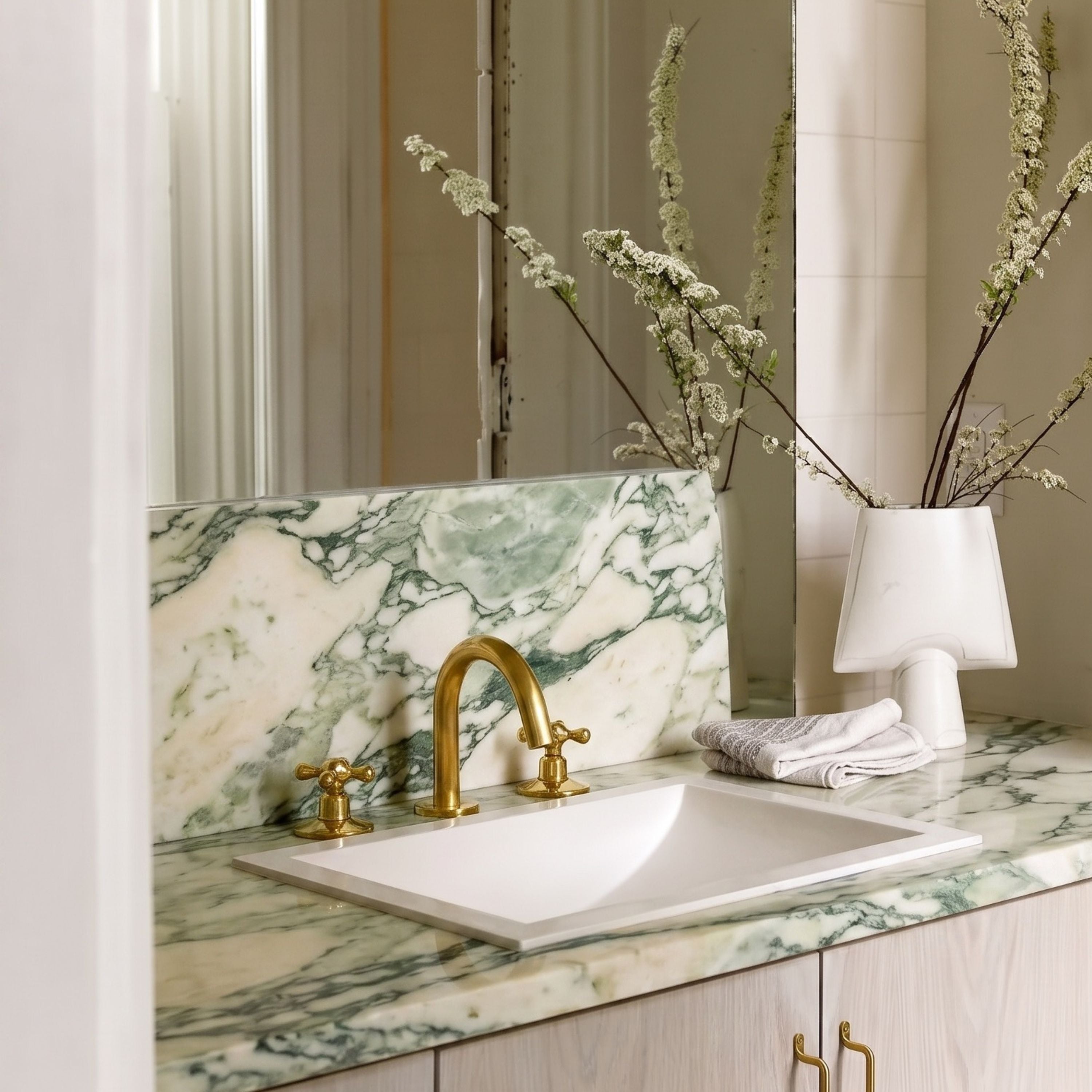 3 hole brass bathroom faucet