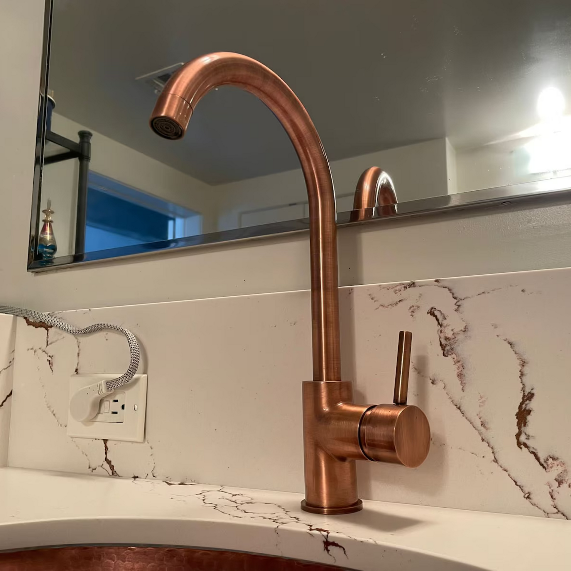 Copper Single Hole Kitchen Faucet-3