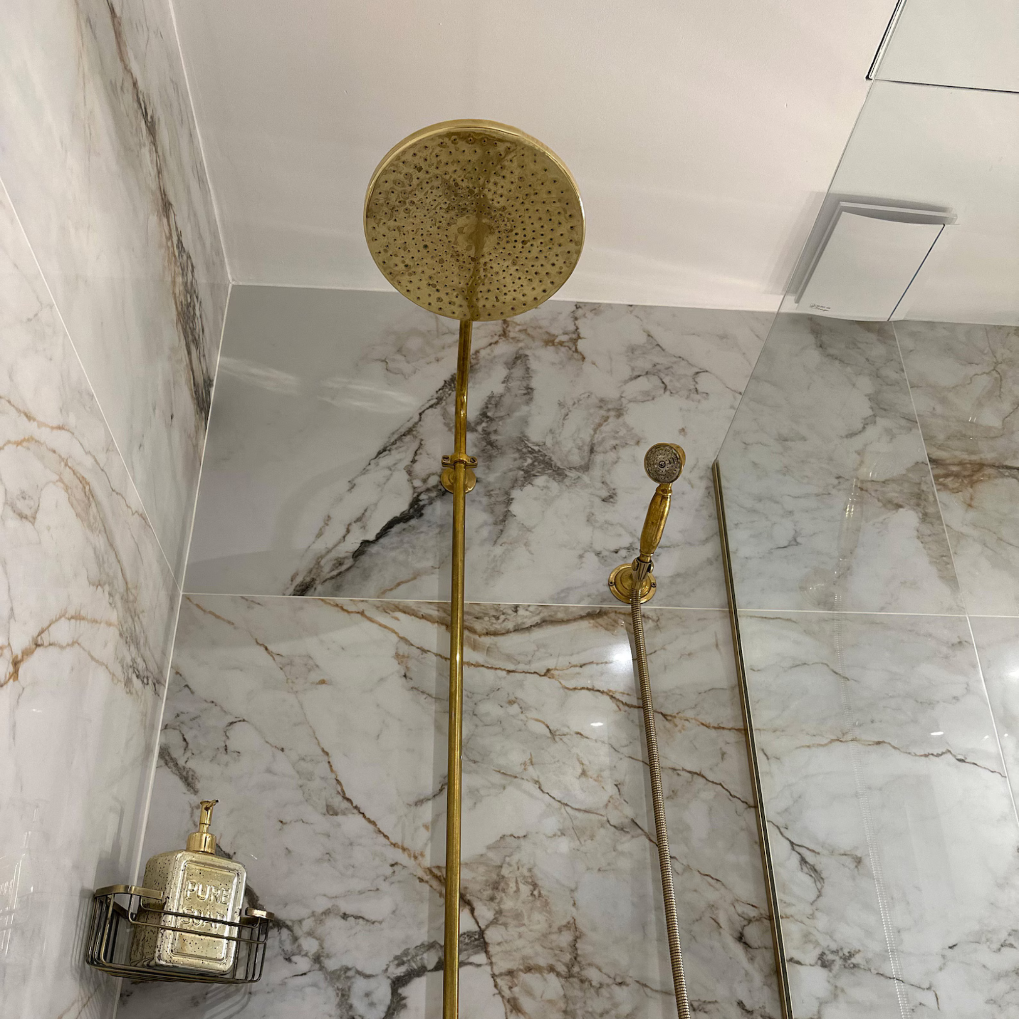 Unlaqcuered Brass Exposed Pipe Shower System-zoom-3