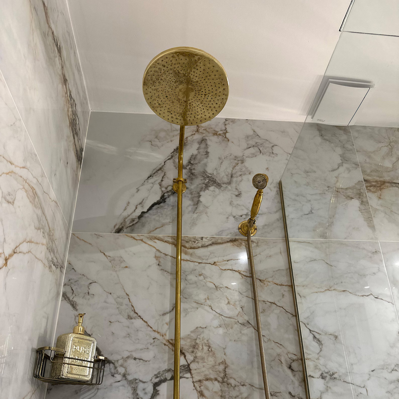 Unlaqcuered Brass Exposed Pipe Shower System-zoom-