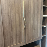 Unlacquered Brass Curved Cabinet Handle